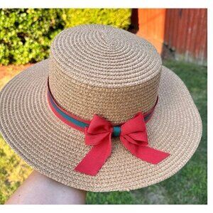 Women Striped Floppy Beach Hats